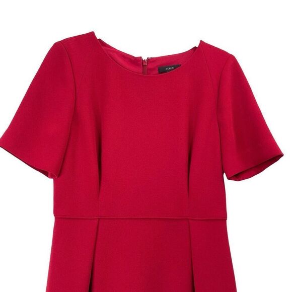 J. Crew Crepe short-sleeve dress Size 4 Red Sheath Career - Picture 4 of 10